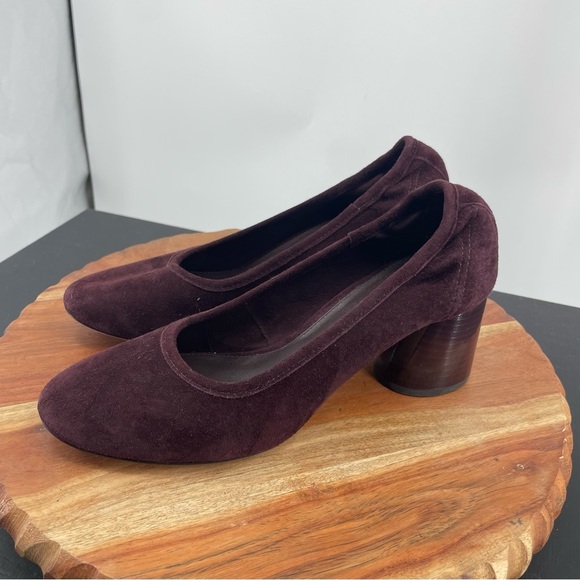 Antonio Melani Kathran Suede Chunky Block Heels Sz 8.5 burgundy - Picture 3 of 12